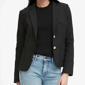Banana Republic Classic Fit Blazer Size 8 Black with Gold Buttons